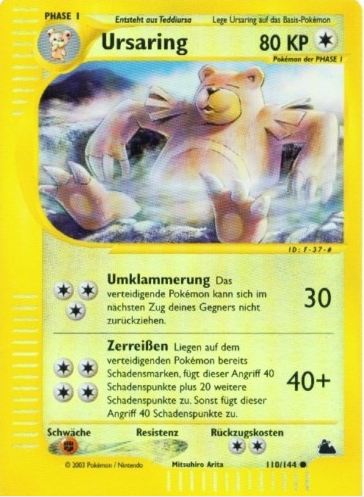 Ursaring 110 — Skyridge (German Pokémon TCG card)