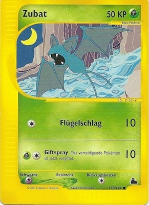 Zubat 118 — Skyridge (German Pokémon TCG card)
