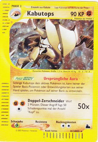 Kabutops 14 — Skyridge (German Pokémon TCG card)