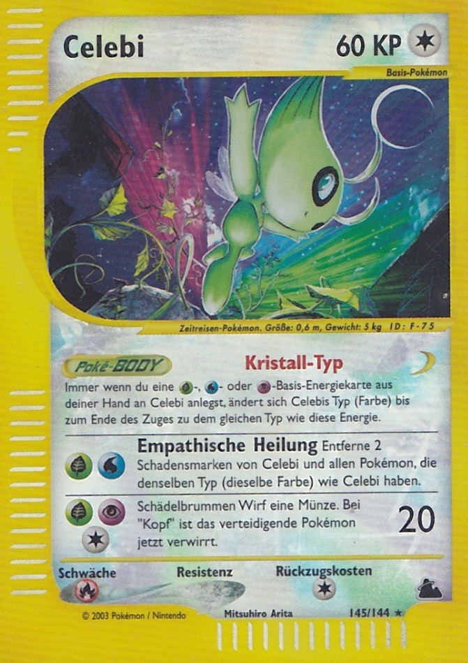 Celebi 145 — Skyridge (German Pokémon TCG card)