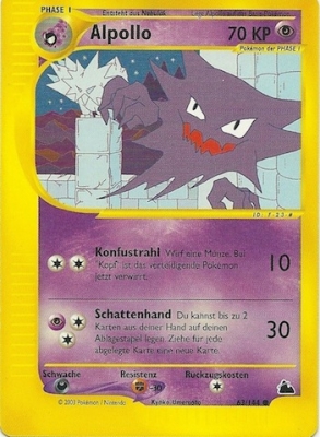 Alpollo 63 — Skyridge (German Pokémon TCG card)