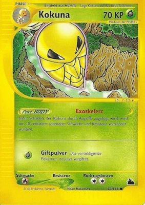 Kokuna 70 — Skyridge (German Pokémon TCG card)