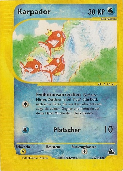 Karpador 75 — Skyridge (German Pokémon TCG card)