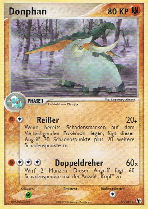 Donphan 17 — EX Rubin & Saphir (German Pokémon TCG card)