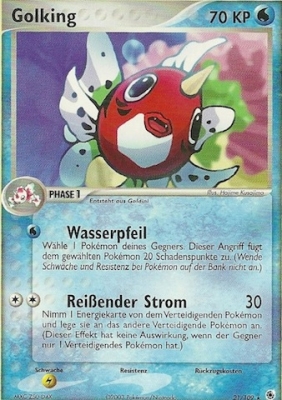 Golking 21 — EX Rubin & Saphir (German Pokémon TCG card)