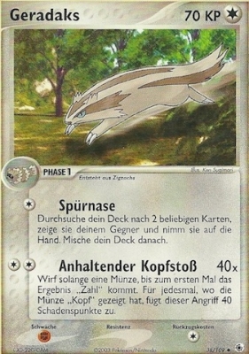 Geradaks 38 — EX Rubin & Saphir (German Pokémon TCG card)