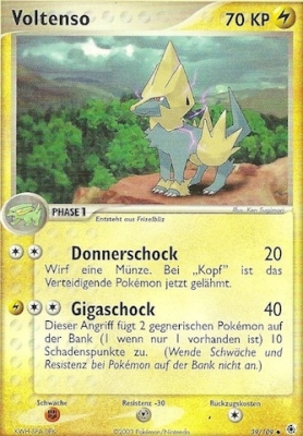 Voltenso 39 — EX Rubin & Saphir (German Pokémon TCG card)
