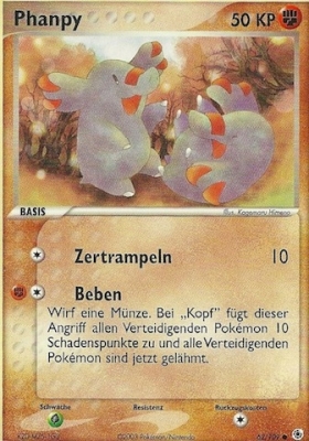 Phanpy 62 — EX Rubin & Saphir (German Pokémon TCG card)