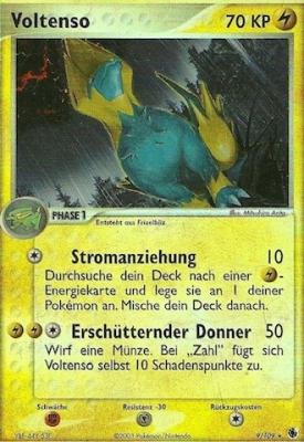 Voltenso 9 — EX Rubin & Saphir (German Pokémon TCG card)