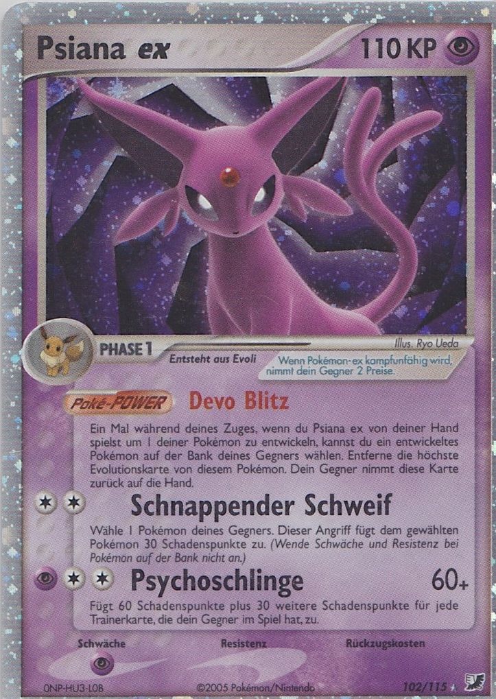 Psiana ex 102 — EX Verborgene Mächte (German Pokémon TCG card)