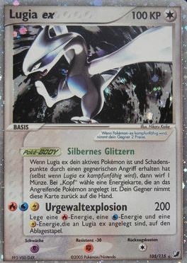 Lugia ex 105 — EX Verborgene Mächte (German Pokémon TCG card)