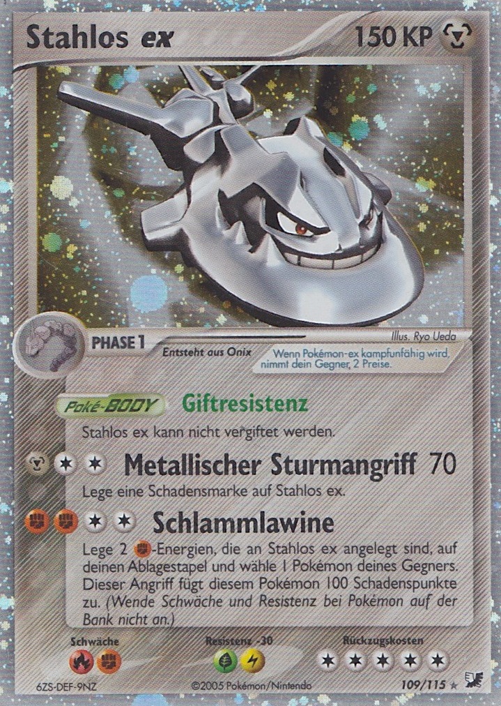 Stahlos ex 109 — EX Verborgene Mächte (German Pokémon TCG card)