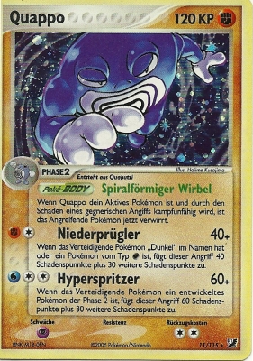 Quappo 11 — EX Verborgene Mächte (German Pokémon TCG card)