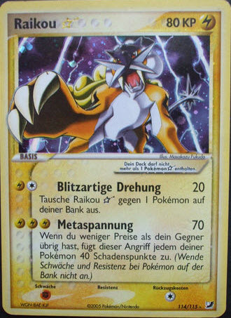 Raikou * 114 — EX Verborgene Mächte (German Pokémon TCG card)