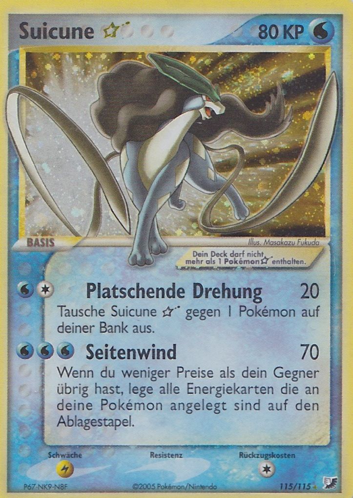 Suicune * 115 — EX Verborgene Mächte (German Pokémon TCG card)