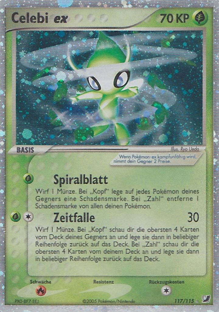 Celebi ex 117 — EX Verborgene Mächte (German Pokémon TCG card)