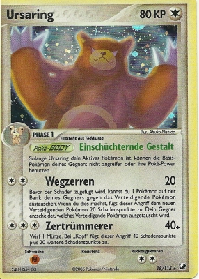 Ursaring 18 — EX Verborgene Mächte (German Pokémon TCG card)