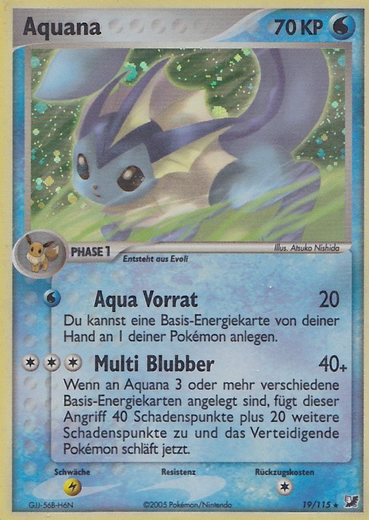 Aquana 19 — EX Verborgene Mächte (German Pokémon TCG card)