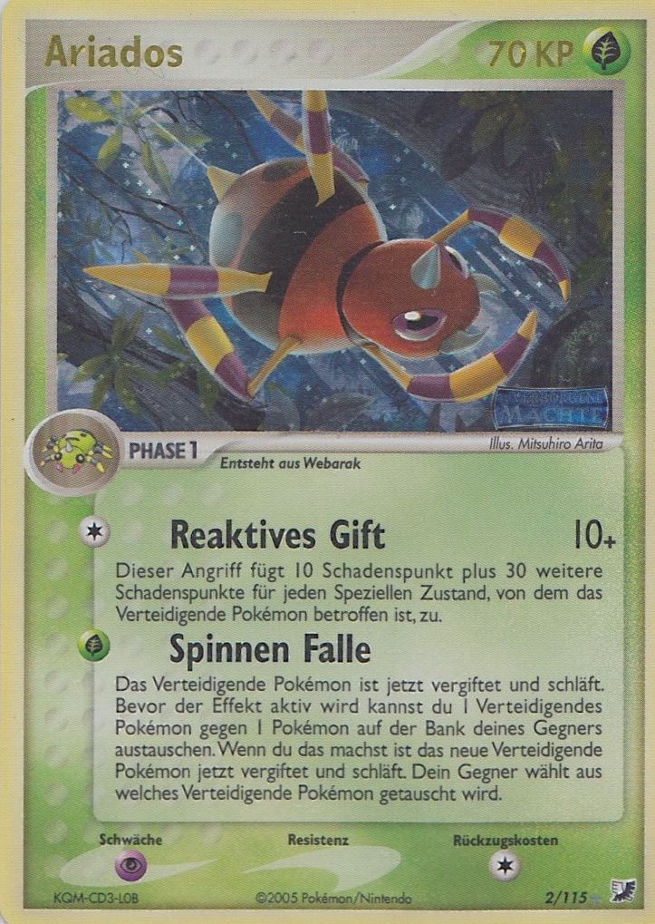 Ariados 2 — EX Verborgene Mächte (German Pokémon TCG card)