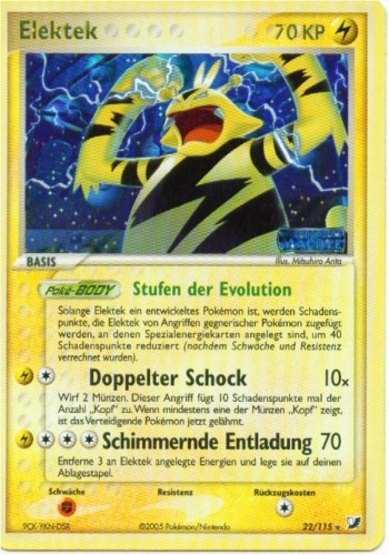 Elektek 22 — EX Verborgene Mächte (German Pokémon TCG card)