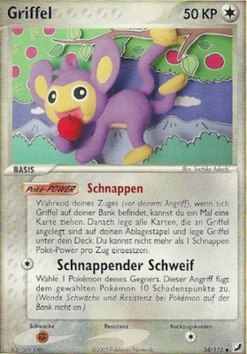 Griffel 34 — EX Verborgene Mächte (German Pokémon TCG card)