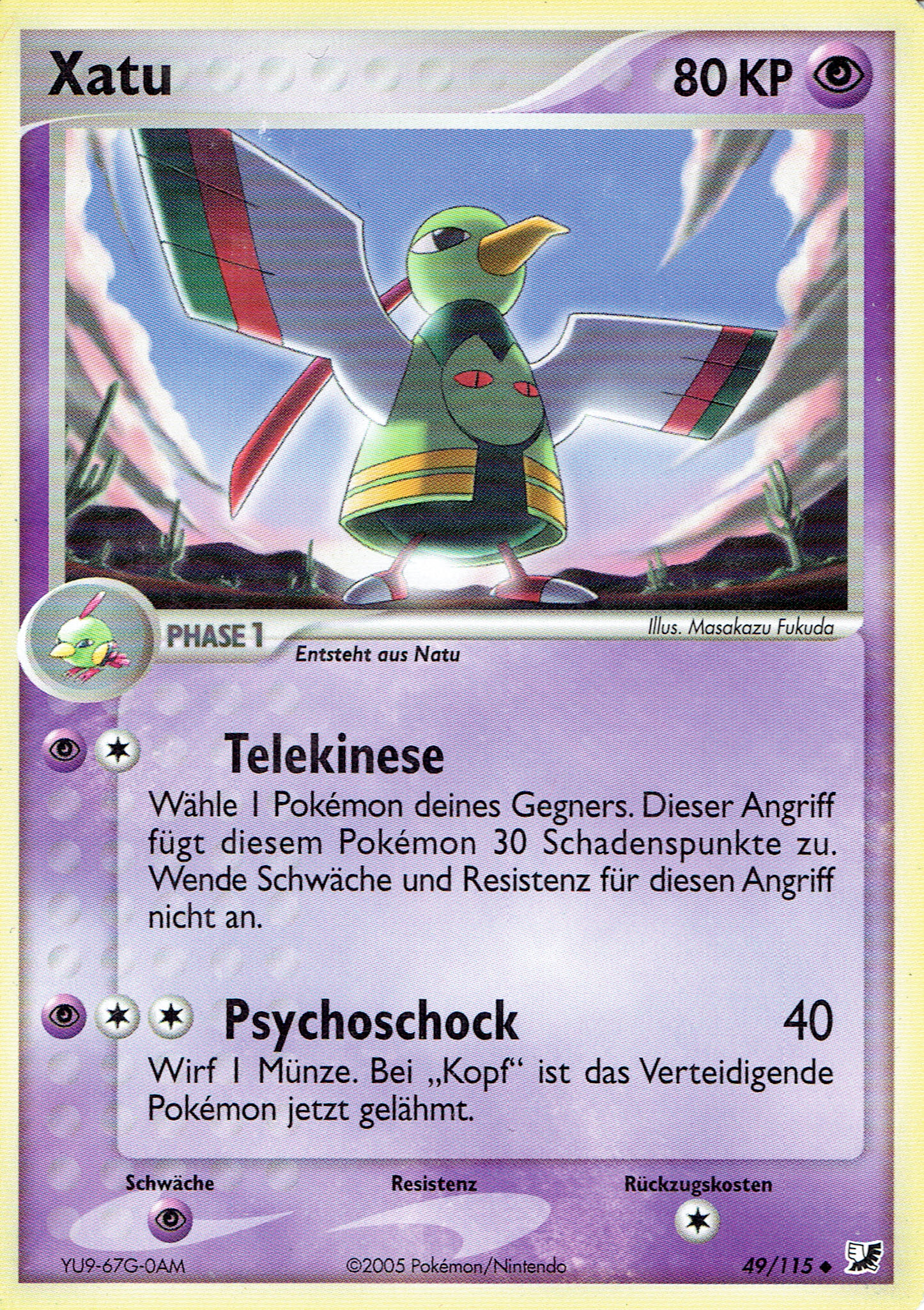 Xatu 49 — EX Verborgene Mächte (German Pokémon TCG card)