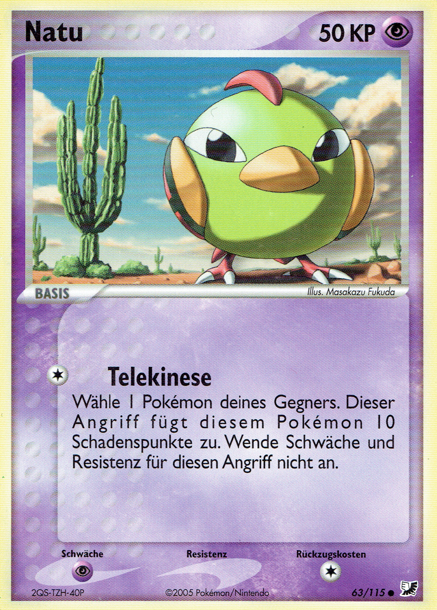 Natu 63 — EX Verborgene Mächte (German Pokémon TCG card)