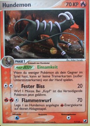 Hundemon 7 — EX Verborgene Mächte (German Pokémon TCG card)