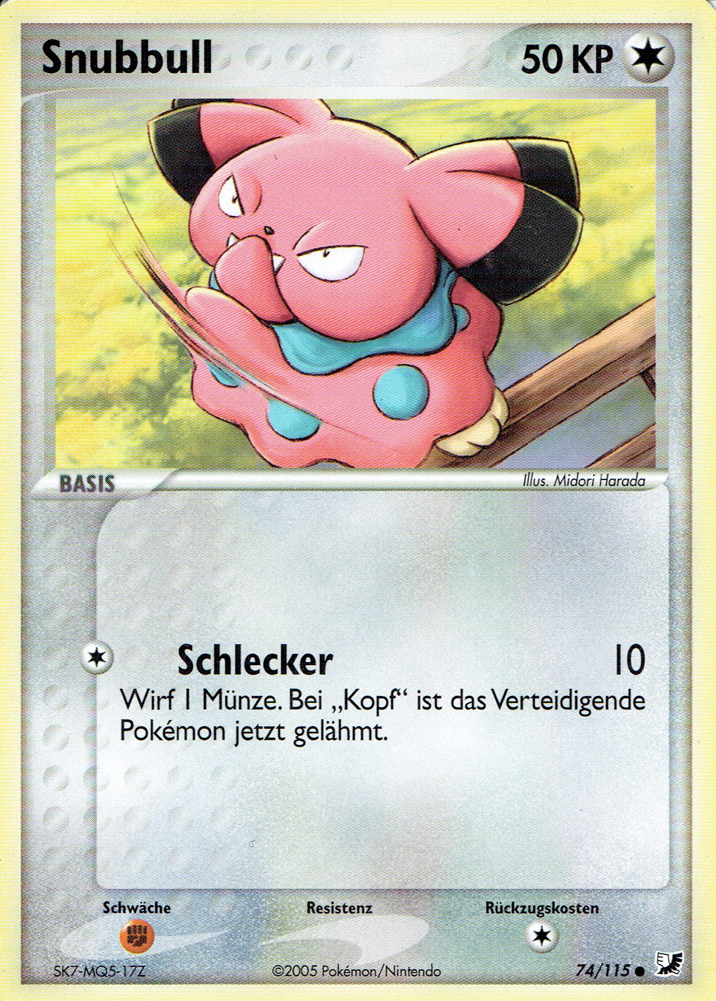 Snubbull 74 — EX Verborgene Mächte (German Pokémon TCG card)