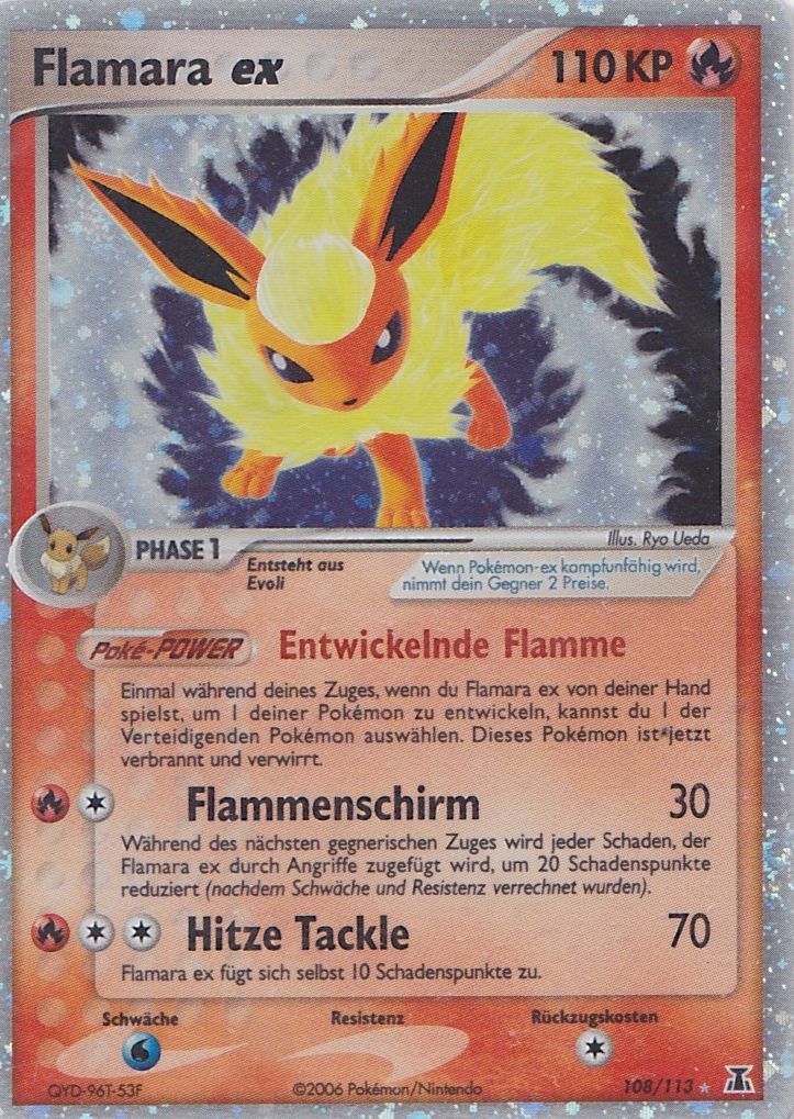 Flamara ex 108 — EX Delta Species (German Pokémon TCG card)