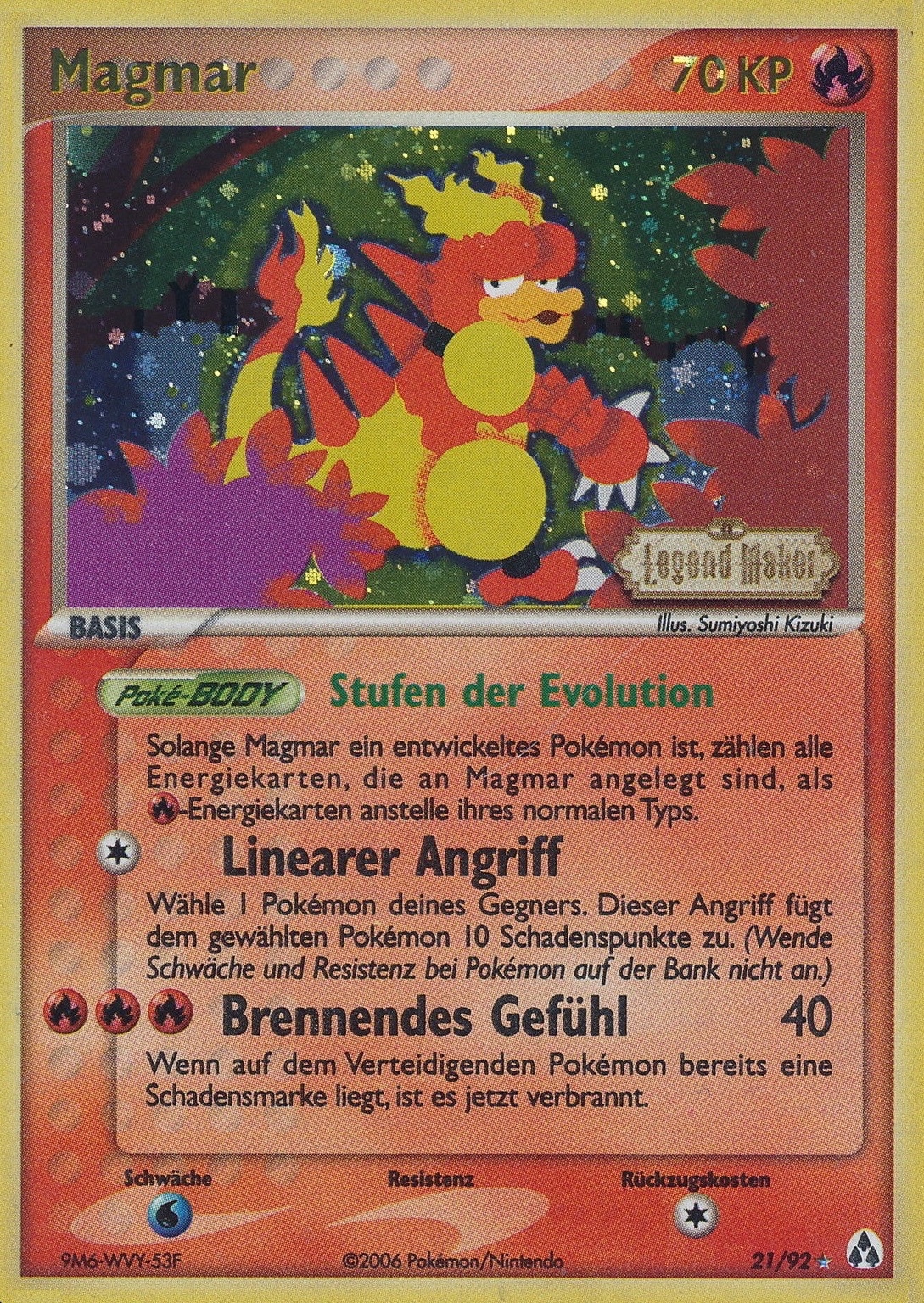Magmar 21 — EX Legend Maker (German Pokémon TCG card)