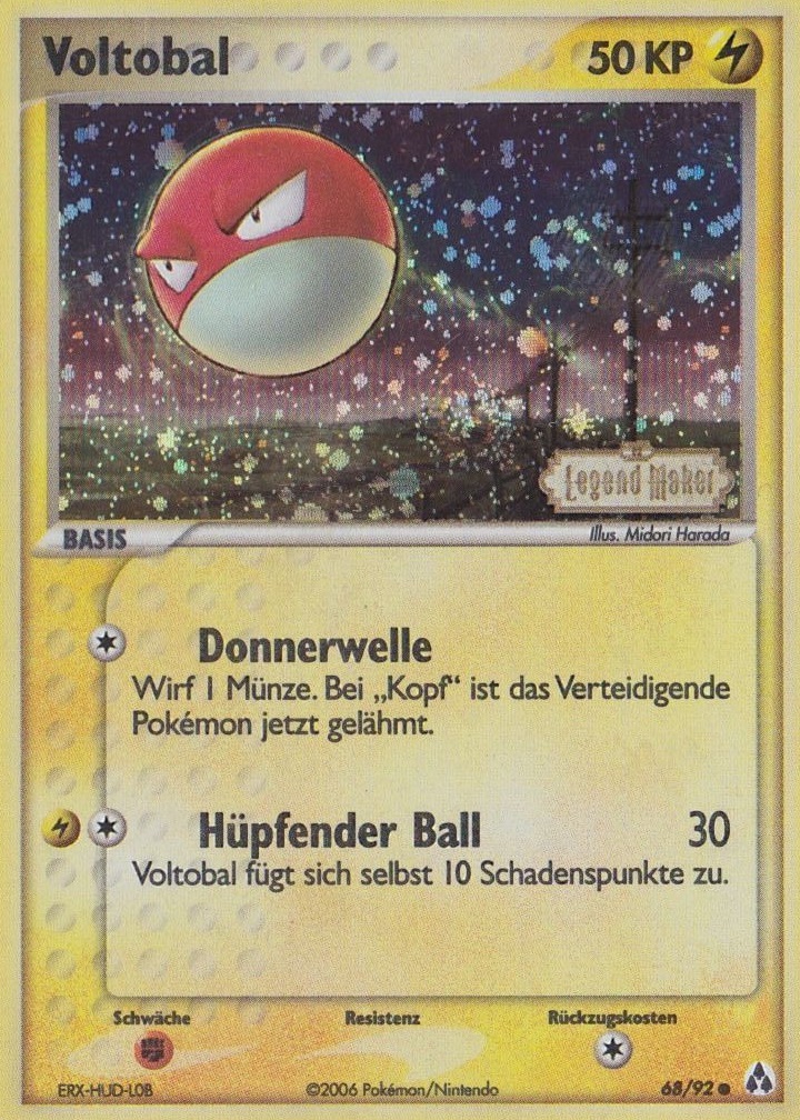 Voltobal 68 — EX Legend Maker (German Pokémon TCG card)