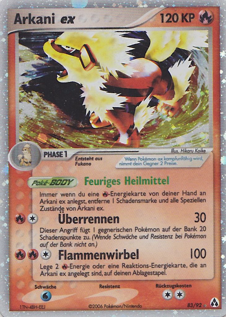 Arkani ex 83 — EX Legend Maker (German Pokémon TCG card)