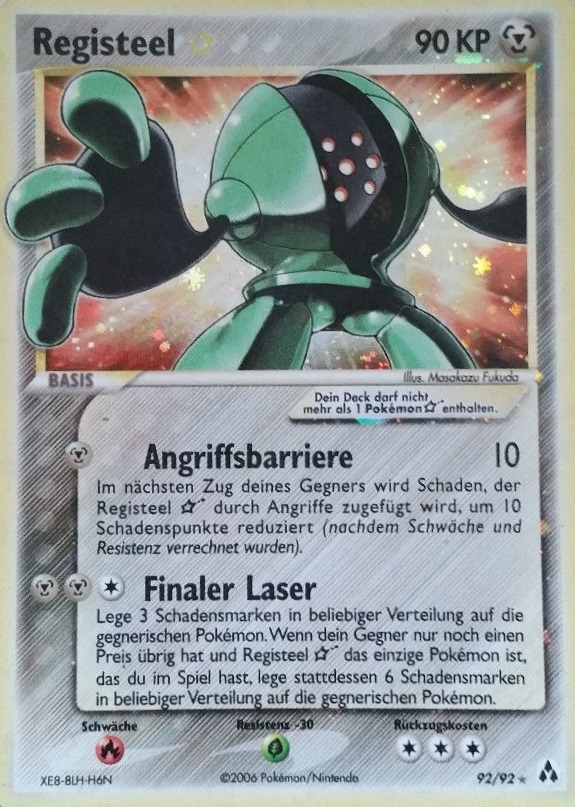 Registeel * 92 — EX Legend Maker (German Pokémon TCG card)