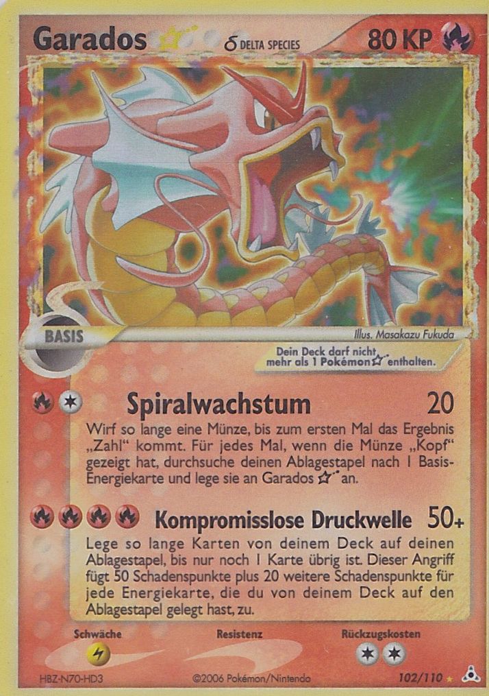Garados * 102 — EX Holon Phantoms (German Pokémon TCG card)