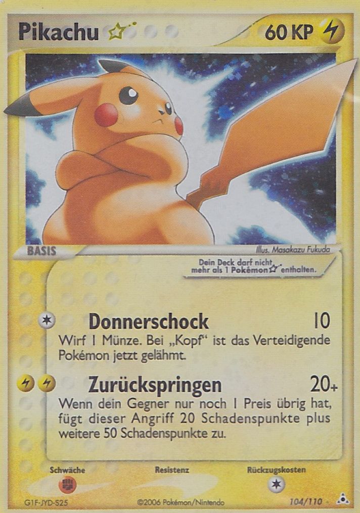 Pikachu * 104 — EX Holon Phantoms (German Pokémon TCG card)