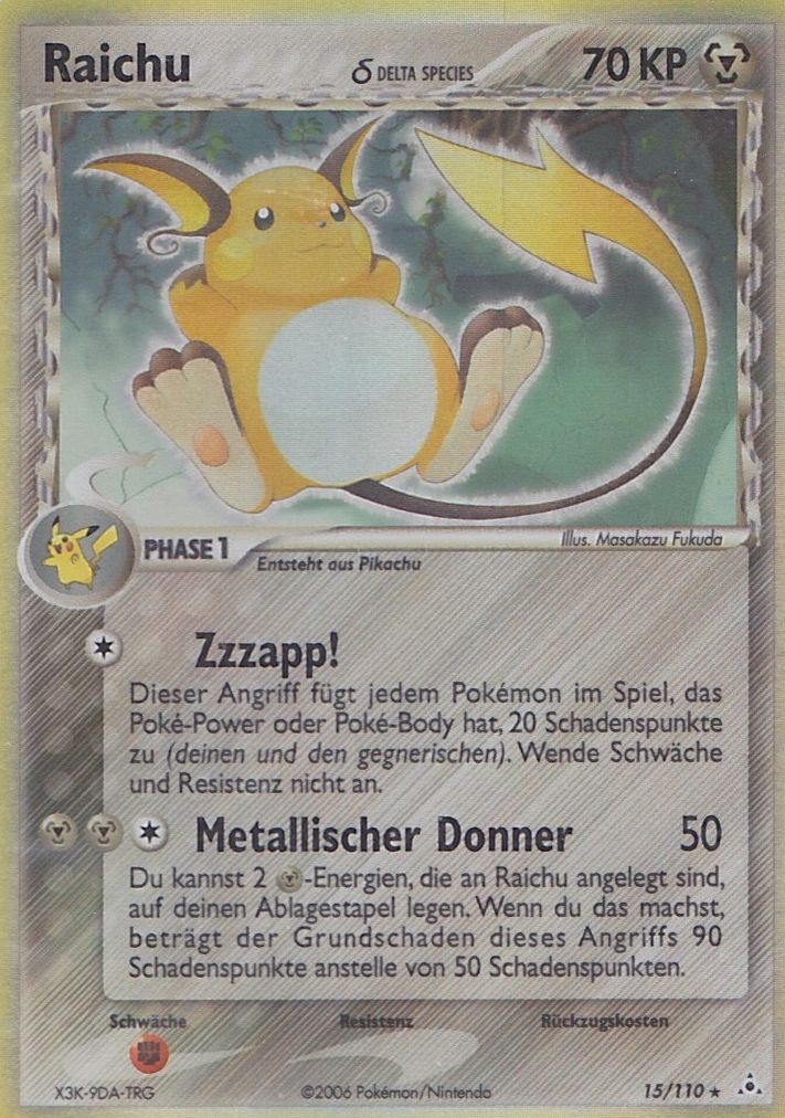 Raichu 15 — EX Holon Phantoms (German Pokémon TCG card)