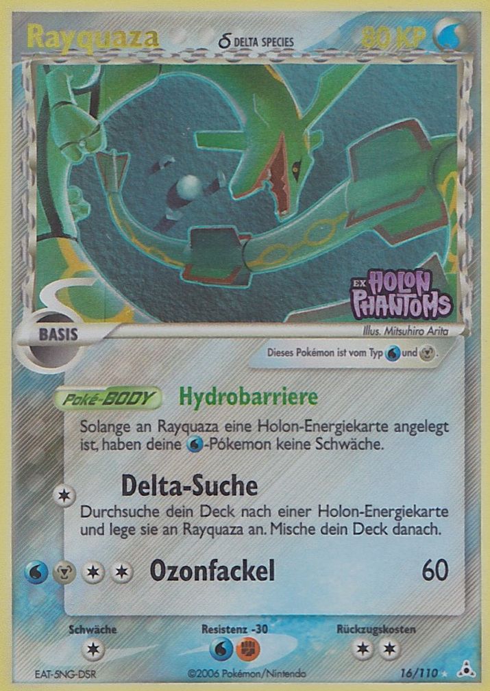Rayquaza 16 — EX Holon Phantoms (German Pokémon TCG card)
