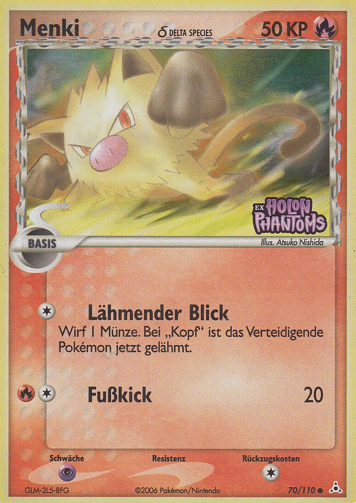 Menki 70 — EX Holon Phantoms (German Pokémon TCG card)