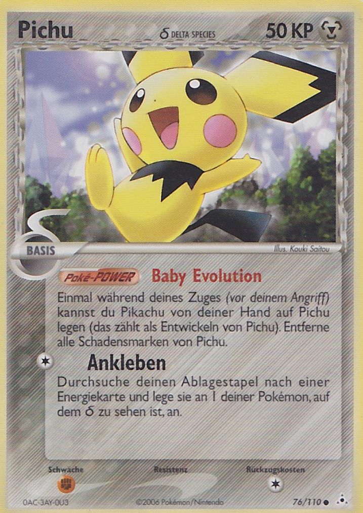 Pichu 76 — EX Holon Phantoms (German Pokémon TCG card)