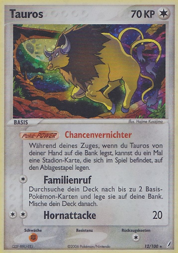 Tauros 12 — EX Crystal Guardians (German Pokémon TCG card)
