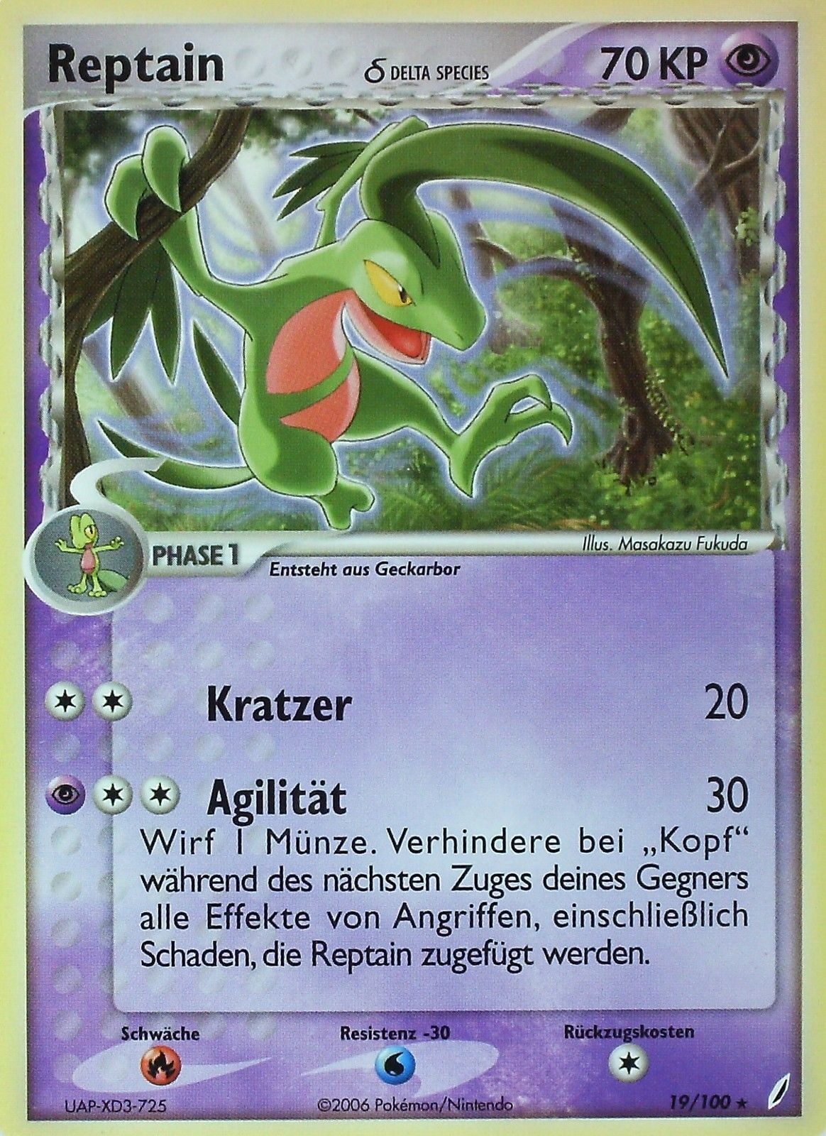 Reptain 19 — EX Crystal Guardians (German Pokémon TCG card)