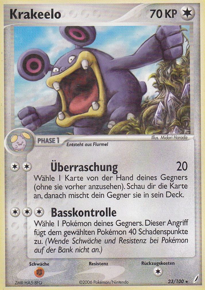 Krakeelo 23 — EX Crystal Guardians (German Pokémon TCG card)