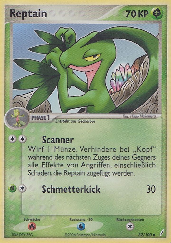 Reptain 32 — EX Crystal Guardians (German Pokémon TCG card)