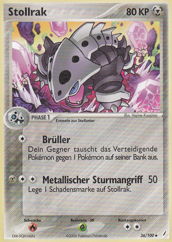 Stollrak 36 — EX Crystal Guardians (German Pokémon TCG card)