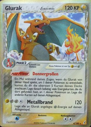 Glurak 4 — EX Crystal Guardians (German Pokémon TCG card)