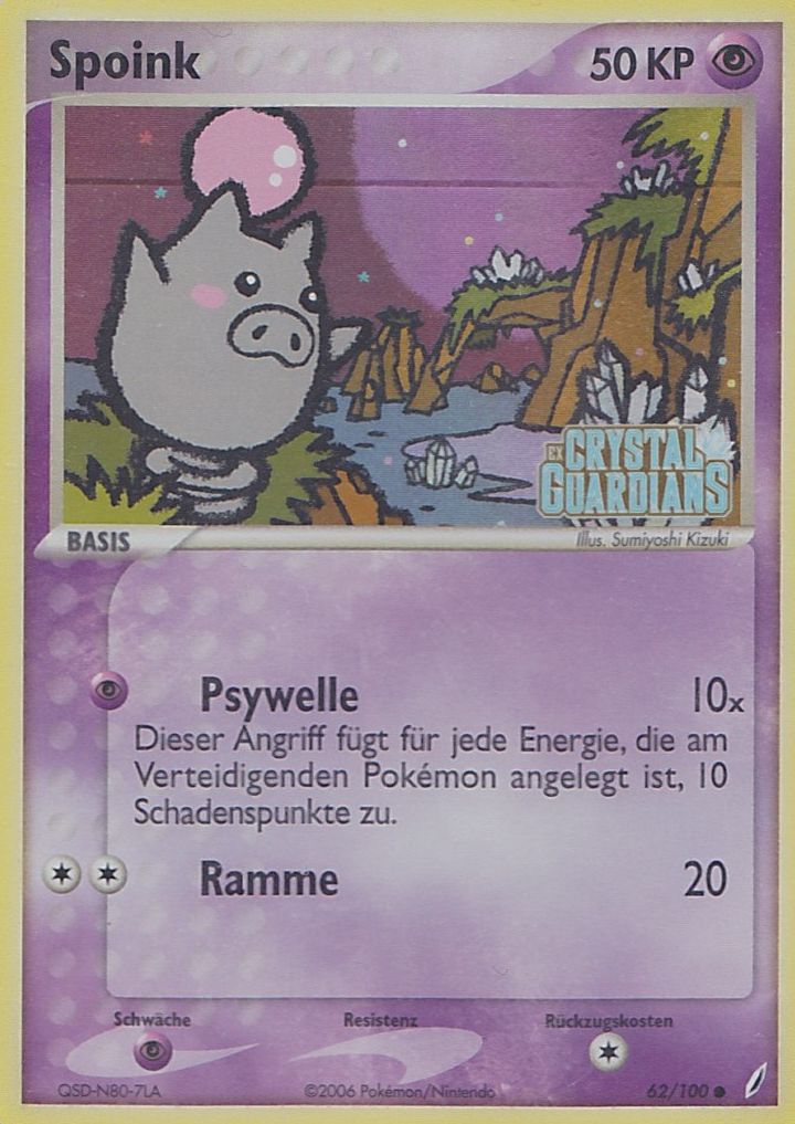 Spoink 62 — EX Crystal Guardians (German Pokémon TCG card)