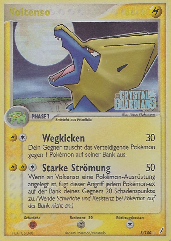 Voltenso 8 — EX Crystal Guardians (German Pokémon TCG card)