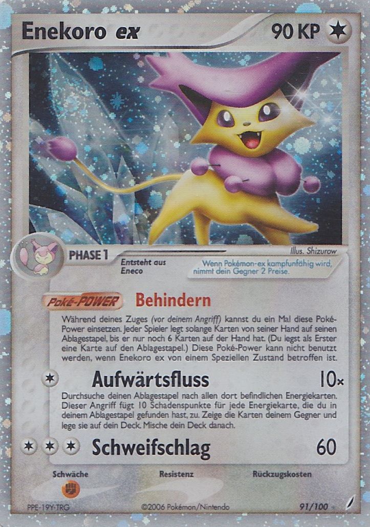 Enekoro ex 91 — EX Crystal Guardians (German Pokémon TCG card)