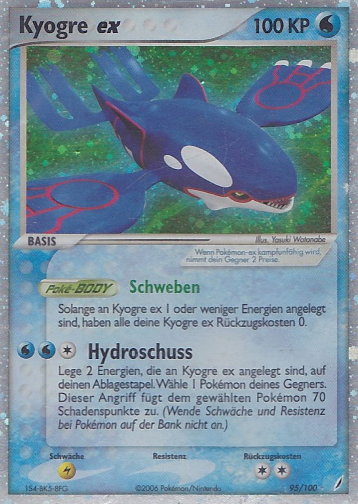 Kyogre ex 95 — EX Crystal Guardians (German Pokémon TCG card)